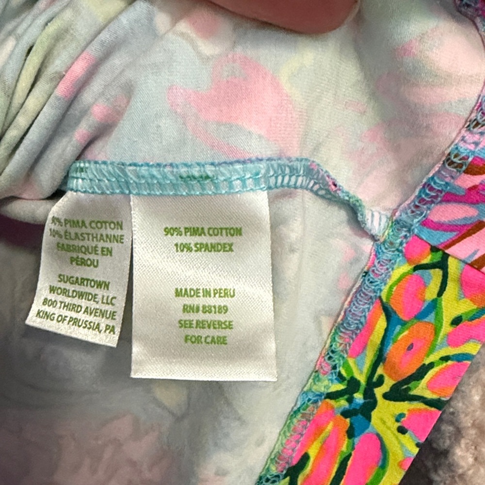 Lilly Pulitzer Floral Puff Sleeve Tee - Pink, Blue, Green - Picture 7 of 7